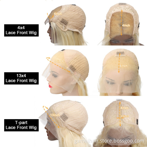 Virgin Blonde 613 Hair Straight Front Lace bob Wig Hd Transparent Film Thin Swiss Lace wig Wholesale Full Lace Wigs Vendors